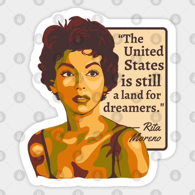 Rita Moreno Portrait and Quote Sticker by Slightly Unhinged